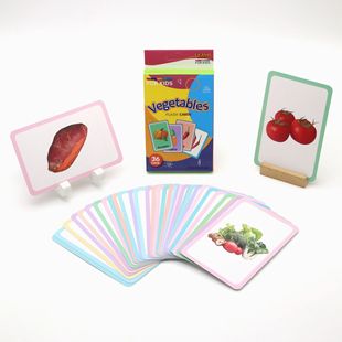 Infant Enlightenment Early Education English Words Green Vegetable Cognitive Card Color Visual Flash Card Flas h Card