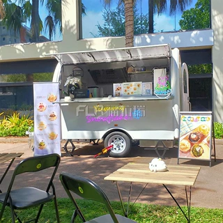 外贸景区营地酒吧烧烤餐车移动拖车food trailer牵引式咖啡饮品车