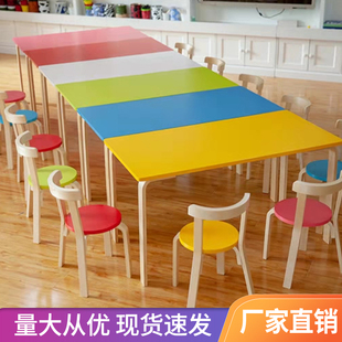 Solid Wood Kindergarten Kidsren's Painting Art Table Tutoring Training Class Picture Book Library Care Class Primary School Students Desks and Chairs