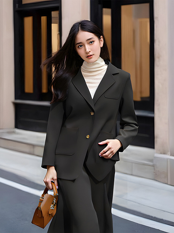 120-300 Plus Size Women's Three-Piece Suit Vest Half-Length A-Line Skirt 2025 Autumn and Winter New Elegant Fat mm