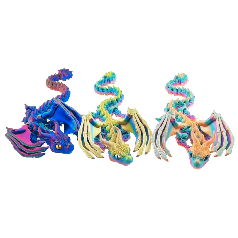 Cross-border 3D printed dragon scale wing with detachable desktop ornament children's toy stall magic tool