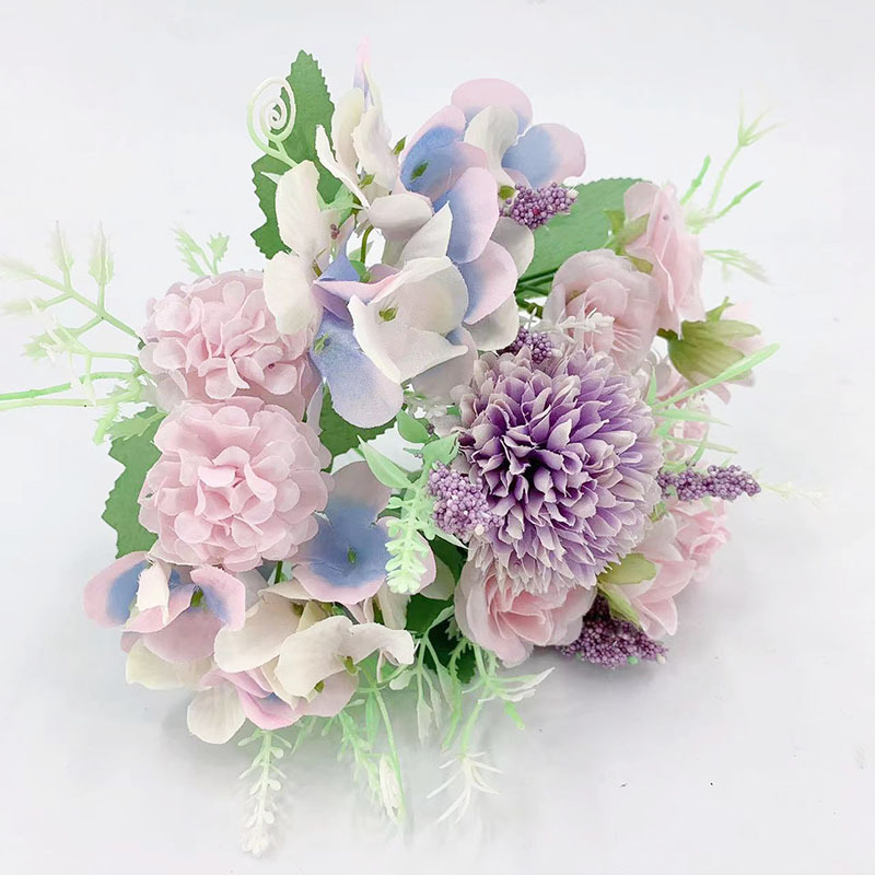 Artificial Rose hydrangea estilo Nórdico 7 tenedor peonía Hortensia combinación ramo de la boda ramo decorativo flor falsa al por mayor