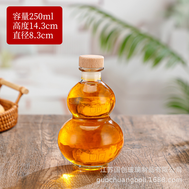 나무 뚜껑이 달린 250ml 조롱박 병;'