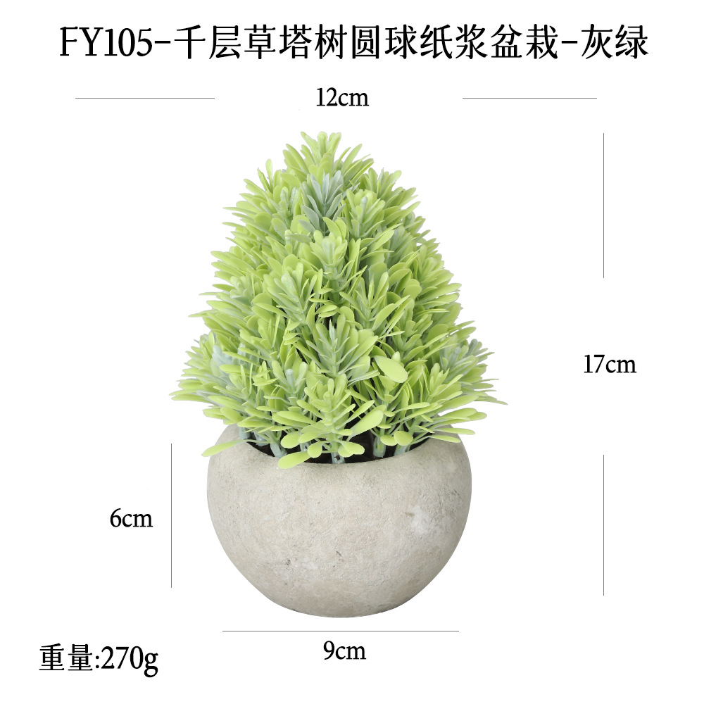 Planta Verde y Flor Artificial en Maceta de Plástico, Decorativo, para Escritorio y Hogar