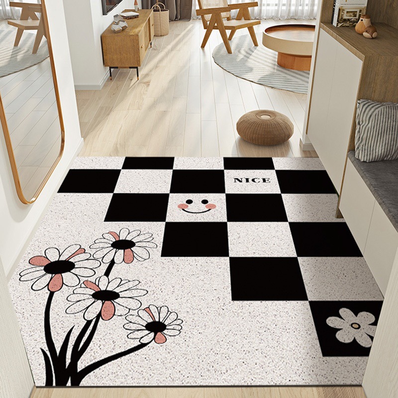 Buy quality Nordic Silk Circle Grid Floor Mat Can Be Cut To Scrape Mud