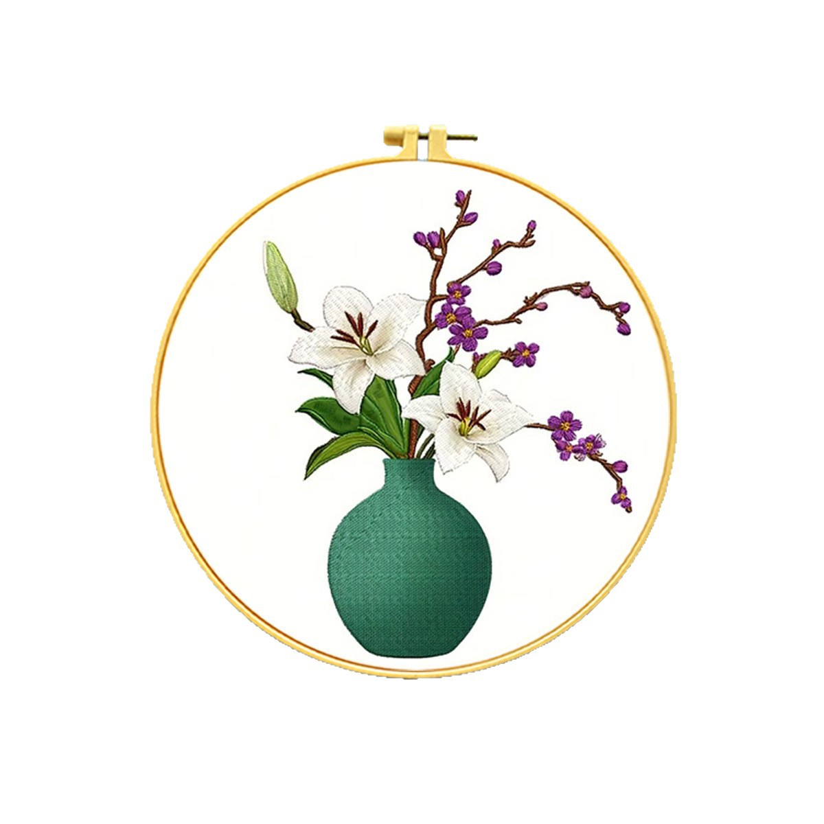 Mona Lisa Royal Cross-bordados nuevo jarrón simple flor planta bordado material paquete hecho a mano de bricolaje