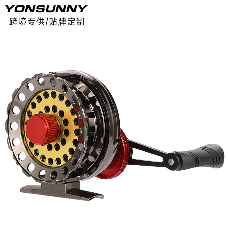Yongshun equipo de pesca balsa de metal rueda de pesca grano rueda de trigo puente balsa de pesca rueda de varilla rueda delantera rueda de pesca de hielo oferta especial con fuerza de drenaje