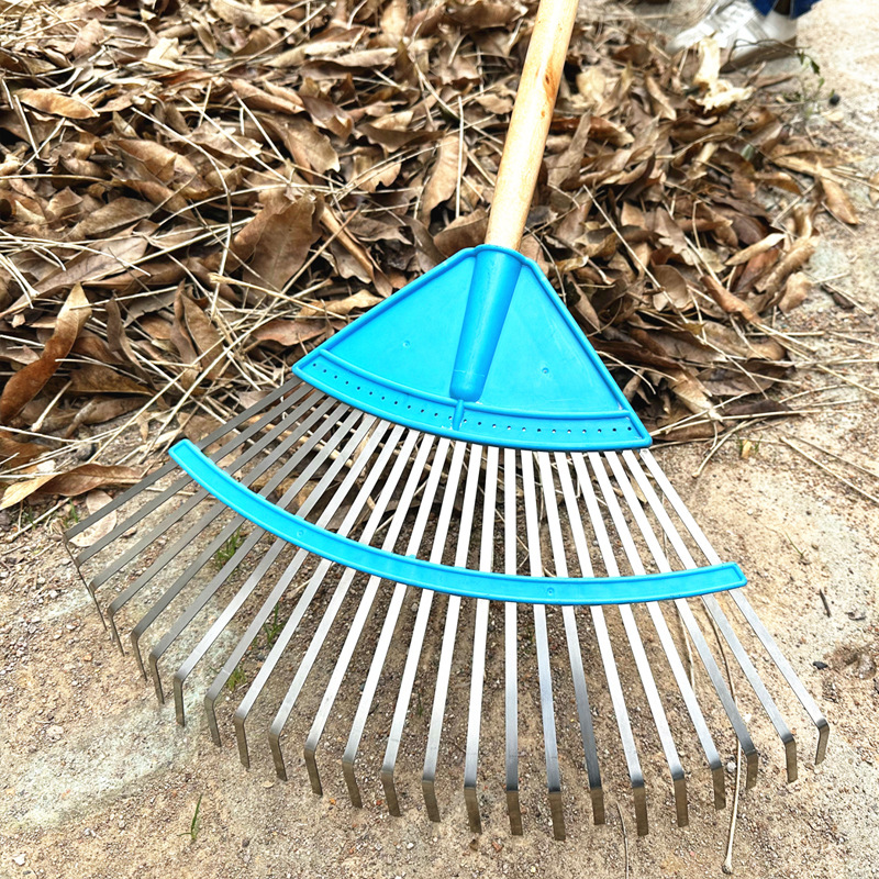 Best-selling plastic grass rake steel rake garden rake dead leaf rake garden leaf rake garden tool long handle