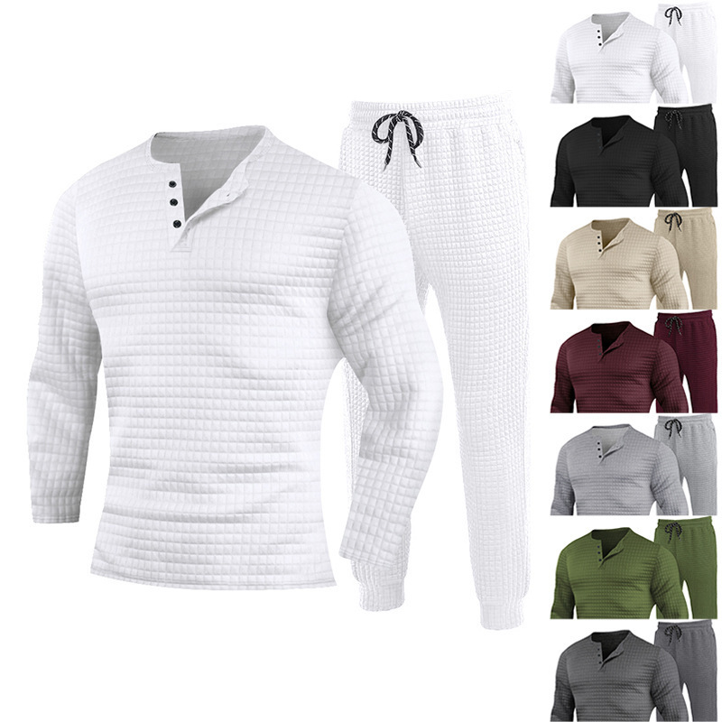 Herbst und winter neue kleine platz casual anzug männer Henry hemd langarm set_voghion.com