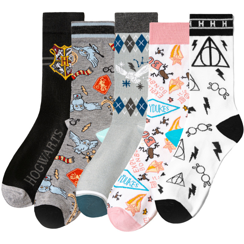 Trendy Four Seasons Magic Mid-Calf Men's Manufacturer Glasses Trendy Socks Harry Potter British Women's Cotton Foreign Trade Men's Amazon Socks