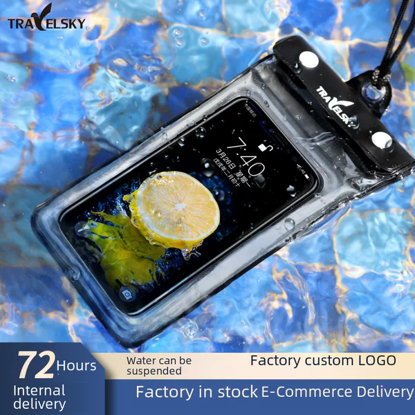 Outdoor swimming 7 inch airbag mobile phone waterproof bag touch screen arm hanging drifting diving adult children mobile phone waterproof belt