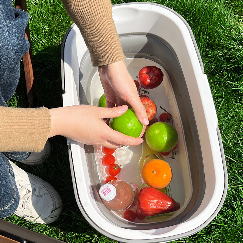 Folding and Portable Covered Handheld Basket with Dustproof Tabletop Storage Basket for Picnics, Outdoor Camping, and Outdoor Dinners