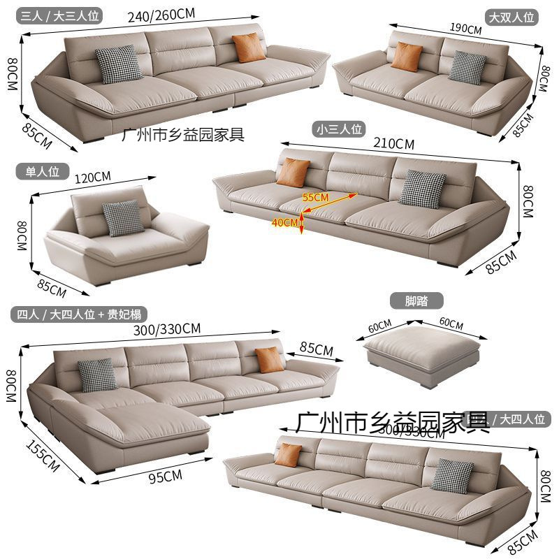 现代简约免洗高档科技布沙发客厅贵妃意式轻奢出租屋网红高端沙发 3