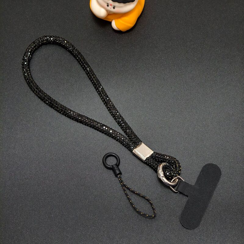 New Short Diamond Chain Mobile Phone Chain Mobile Phone Lanyard Light Luxury Diamond Wrist Strap Anti-Lost Mobile Phone Hanging Chain Color Diamond Chain