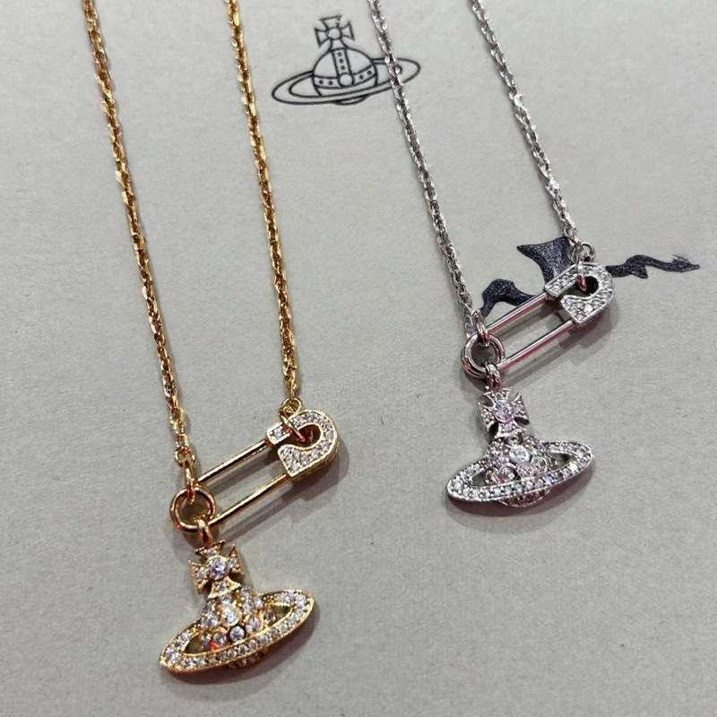 Empress Dowager Boutique Saturn Pin Necklace Girls New Entry Luxury Pape Pendant Niche High-end Clavicle Chain