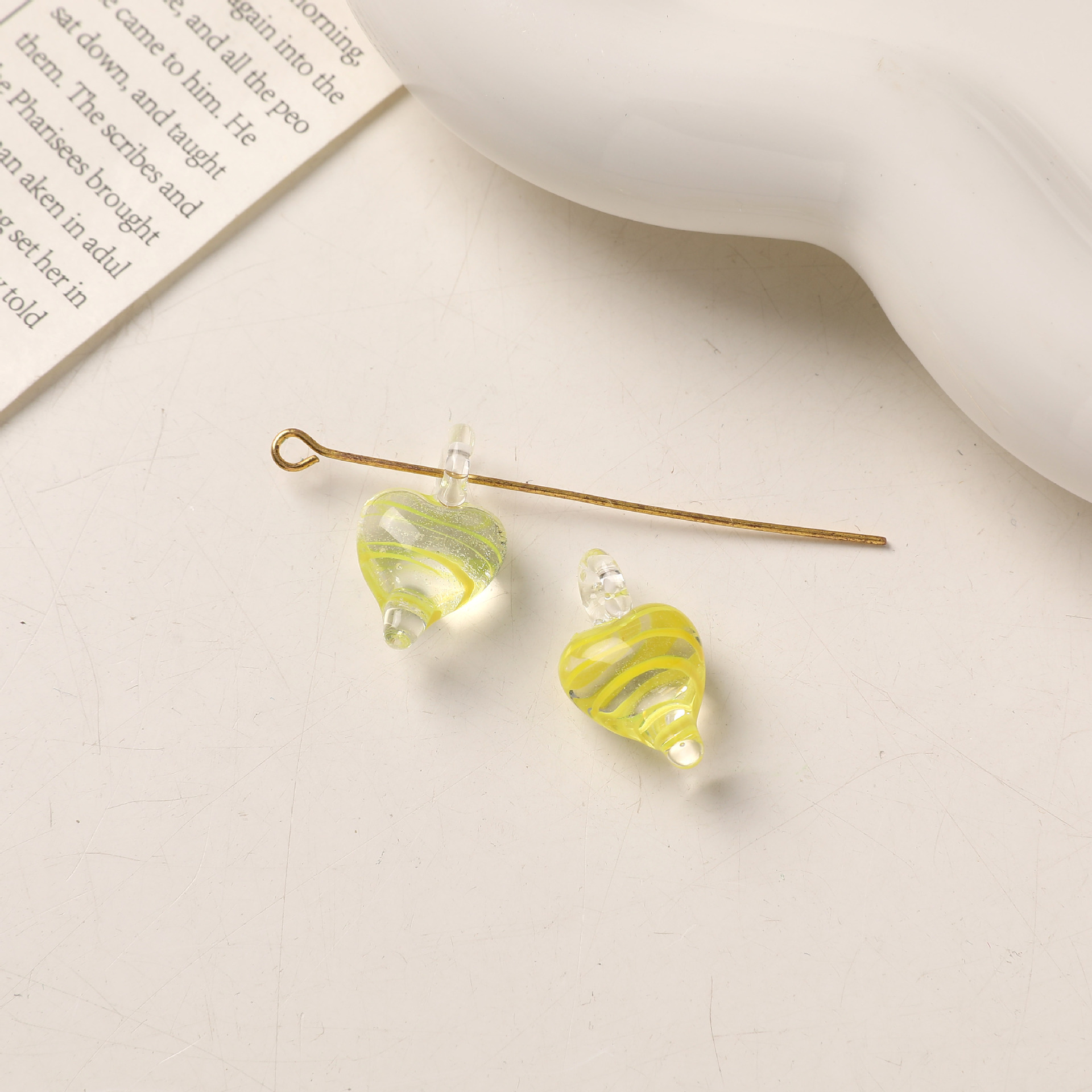 2g Weight Pendant Jewelry Making Type DIY Jewelry Accessories Classification 1 Piece Quantity glass Material Heart Shape Pattern All Seasons Season Simple Style Style 1 Piece Glass Heart Shape Pendant DIY Jewelry Accessories 8