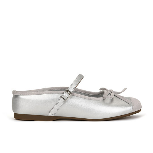 [sheii Su Yinyin] 4.5cm ~ Inner Height Bow Ballet Shoes Women Wear Baotou Half Drag in Summer