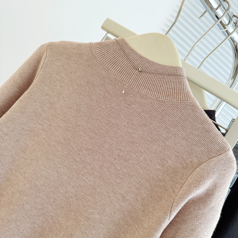 商品详情图_实拍原版半高领打底衫秋冬新款羊毛针织衫女百搭洋气