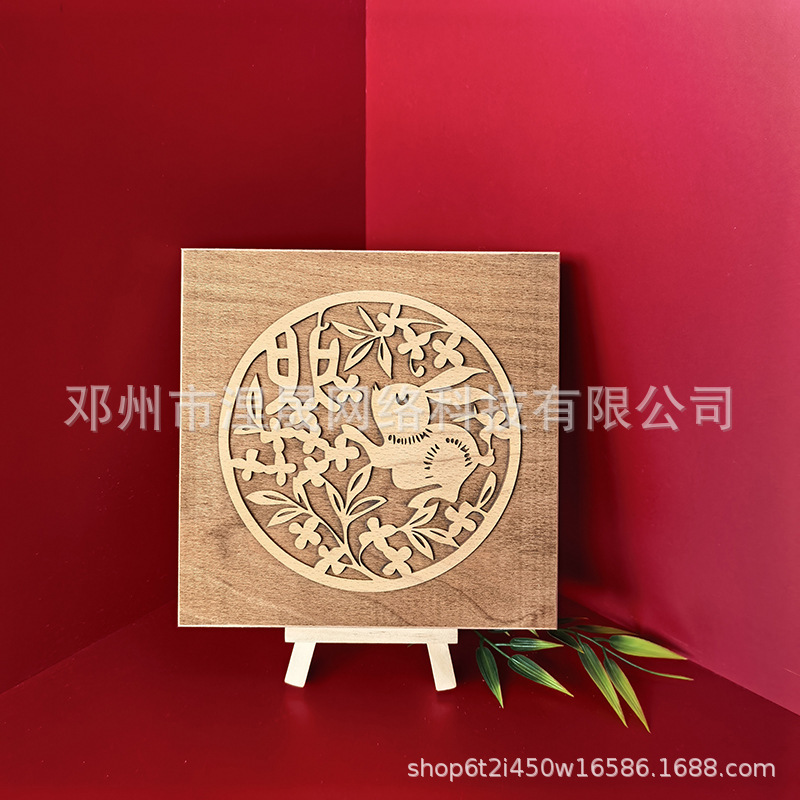 十二生肖木板雕刻版拓印工具材料年画学生研学教具diy定制马图案|undefined