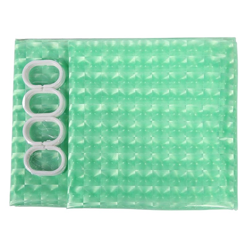Cortina de ducha semitransparente con diseño de cubo de agua 3D, disponible para dropshipping, impermeable, antiadherente, gruesa y resistente al moho.