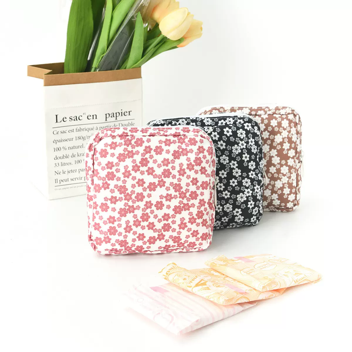 跨境卫生巾收纳包姨妈巾少女生理期月事包大容量便携式口红零钱包