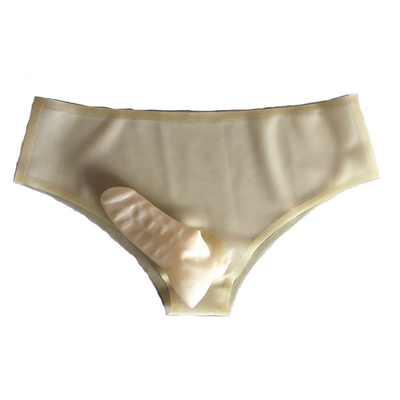 Latex Shorts Red Anal Straight Wig Men's Underwear Fetish Tight Panties Handmade