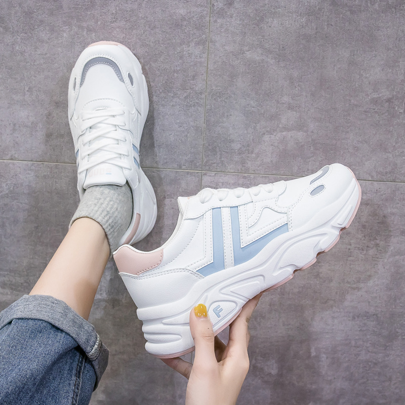 Zapatos Deportivos Casuales Versátiles de Estilo Coreano Otoño 2021 para Mujer, Zapatos Blancos Modernos para Estudiantes, Zapatos de Plataforma con Suela Gruesa 851