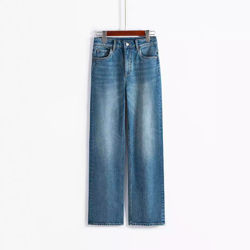 Heavy-Duty Craftsmanship! Turkish Women's Jeans! New Autumn Style High-Quality Slimming Wide-Leg Pants Straight-Leg Pants 005