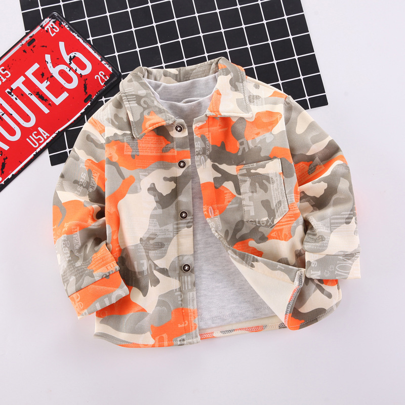 2021 Autumn spring and autumn Cartoon comic orange goods in stock Korean Edition Lapel Long sleeve shirt