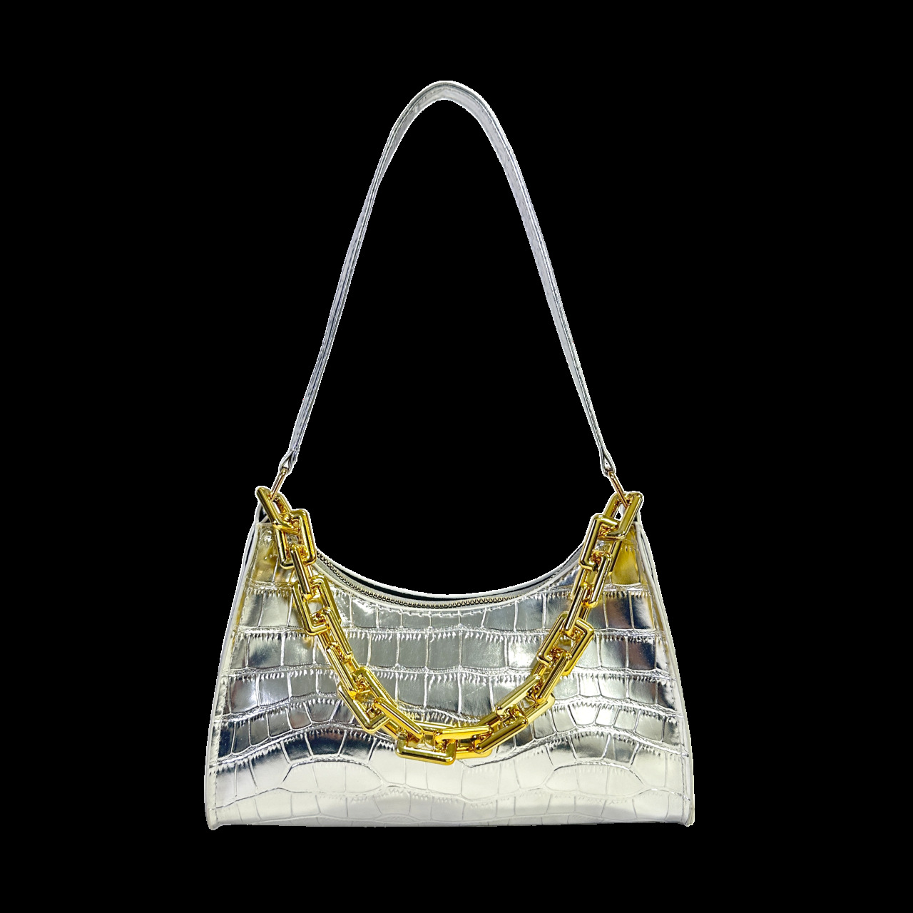 Bolso de axila con patrón de cocodrilo 2025 nuevo bolso de comercio exterior del sudeste asiático bolso de cercanías bolso de hombro de todo fósforo de moda femenina