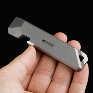 TC4 titanium alloy crowbar crowbar mini outdoor survival and self-defense cool stick EDC multi-function tool bottle opener