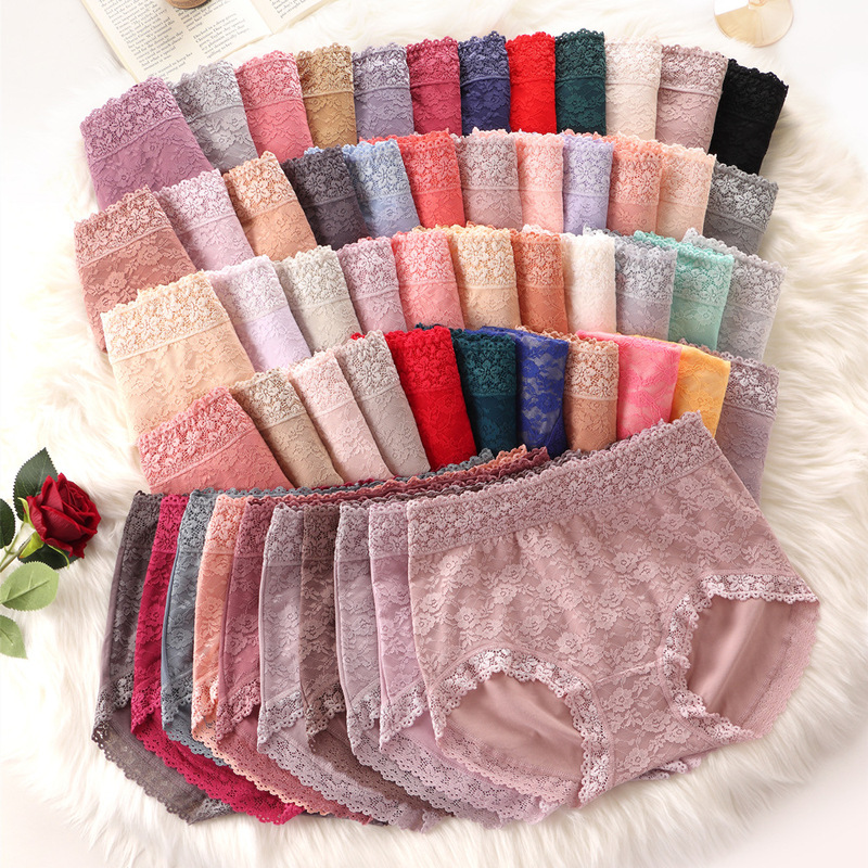 Underwear pure cotton women's plus size women's lace mid-waist belly contracting hip lifting briefs perfect couple one-piece delivery XL Underwear pure cotton women's plus size women's lace mid-waist belly contracting hip lifting briefs perfect couple one-piece delivery XL