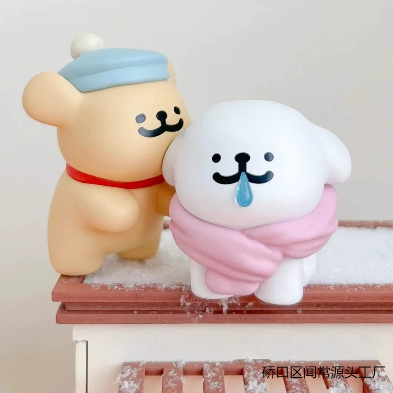 Фигурки в серии Line Puppy Hug Nuannuan, слепой бокс, трендовая игрушка, набор коллекционных кукол, милые настольные украшения, подарок на день рождения