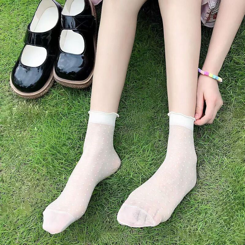 Glass Silk Socks Women's Socks Crystal Socks Strawberry Sweet Lolita Mid-Barrel Princess Style Lace Breathable Lace Socks Glass Silk Socks Women's Socks Crystal Socks Strawberry Sweet Lolita Mid-Barrel Princess Style Lace Breathable Lace Socks