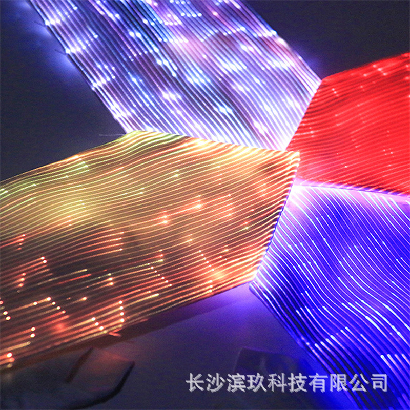 Amazonas de moda LED luminoso fibra óptica corbata atmósfera corbata Bungee noche bar luminoso corbata atmósfera danza