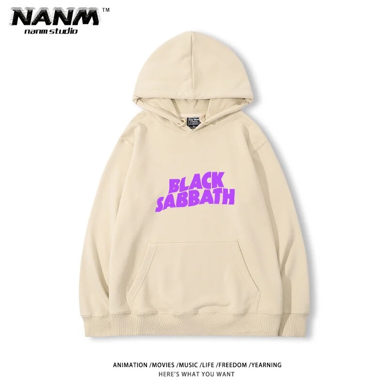 Black Sabbath Hooded Men's Sweatshirt Heavy Metal Rock Punk Simple Jacket Trendy Style Fashion Casual