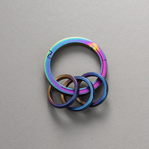 Wholesale titanium alloy quick release keychain pendant creative personalized car chain DIY material accessories key ring ring hanging