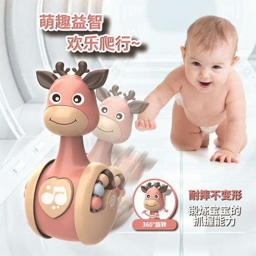 Sleek Deer Rocking Horse for Infants 3-6-12 Months, Baby Soothing and Educational Toy, suitable for Children 0-1-3 Years Old