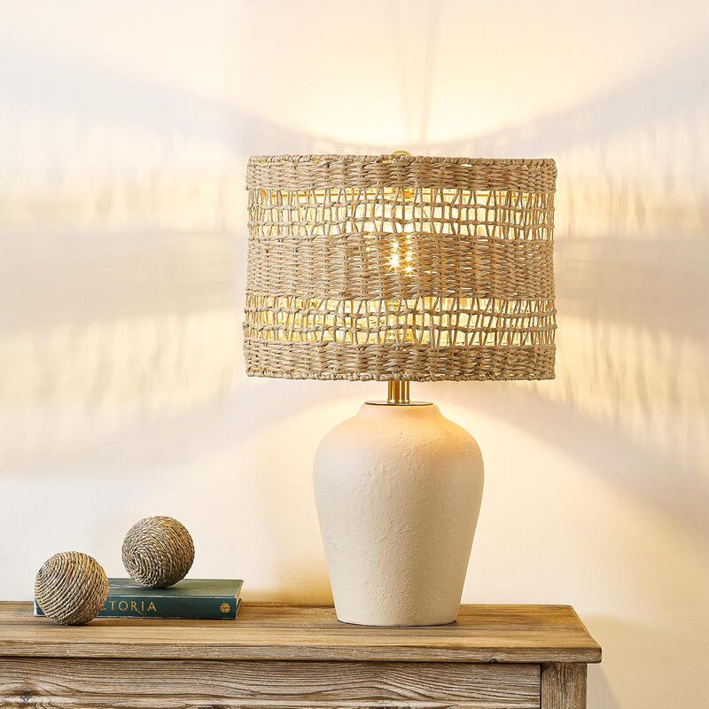Bohemian Style Ceramic Rattan Table Lamp Bedroom Bedside Lamp Living Room Decorative Lamp Nordic Country Style Home Lamp Bohemian Style Ceramic Rattan Table Lamp Bedroom Bedside Lamp Living Room Decorative Lamp Nordic Country Style Home Lamp