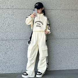 女生中大童时尚秋装初中生运动两件套衣服春秋女童休闲工装裤套装
