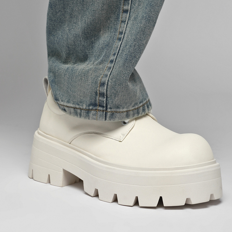 Chaussures en cuir décontractées pour hommes ShoeVault Cleanfit New Fashion Derby style britannique à gros orteil_voghion.com