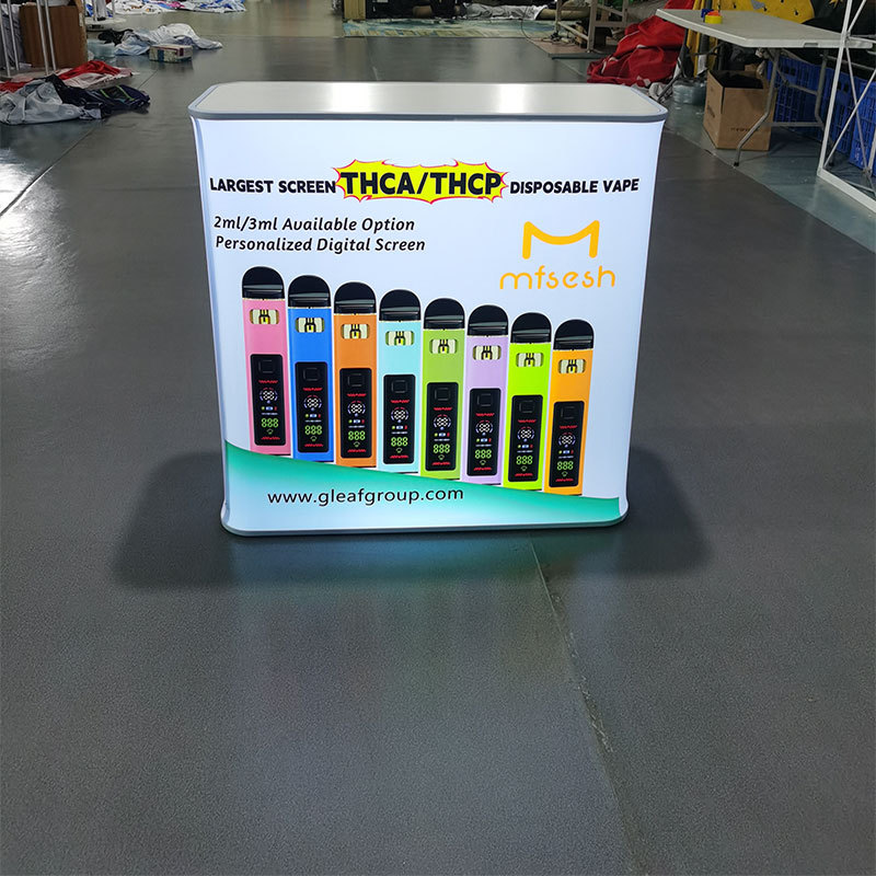 发光折叠灯箱展示台展会发光液压接待台升降促销台展桌