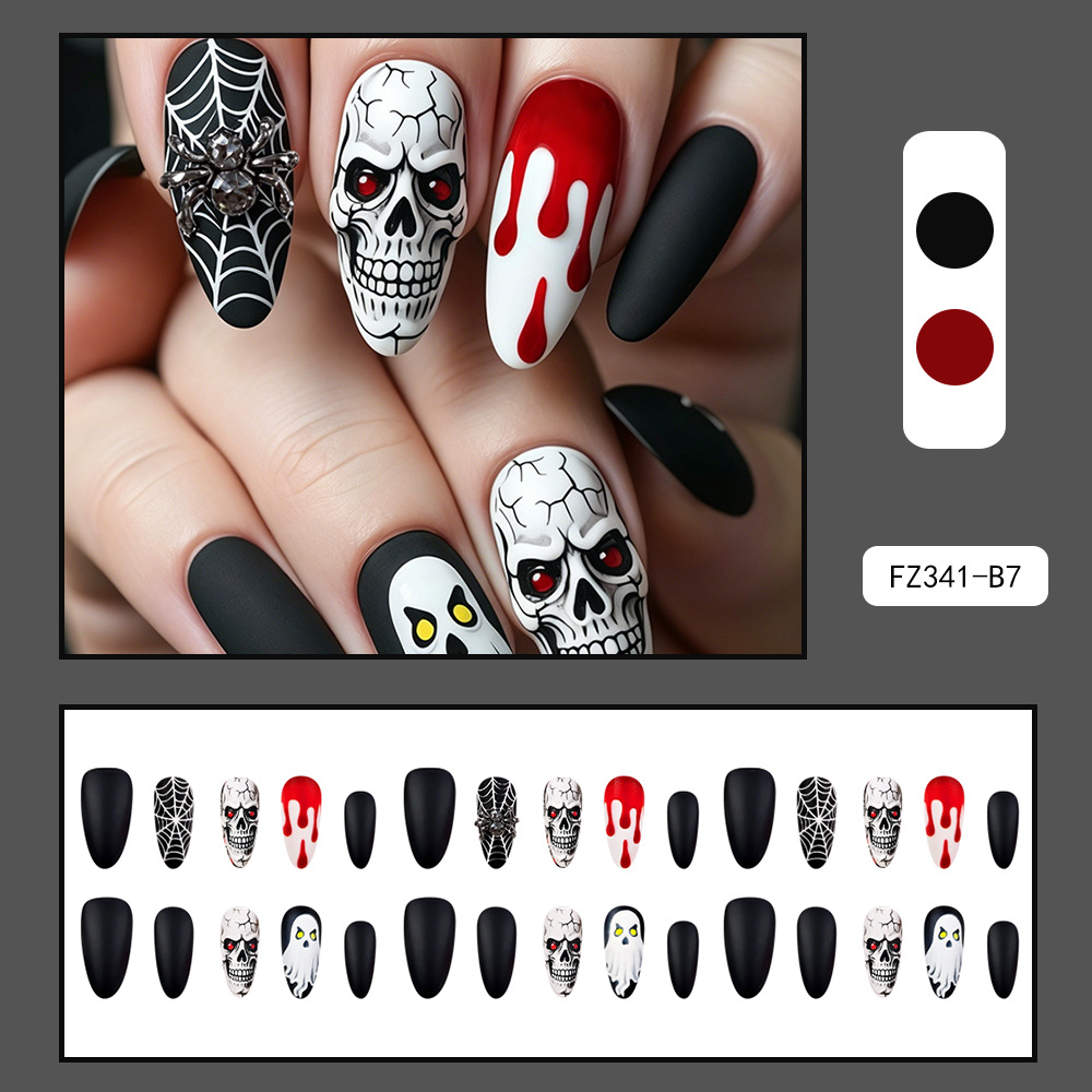 Colección de estilo caliente de Halloween, uso de uñas, press on nails, parches de uñas, uñas postizas transfronterizas image 7