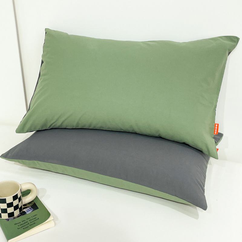 Funda de almohada de color sólido Funda de almohada de algodón puro 48cmx74cm Un par de Funda interior de núcleo de almohada individual 40x60 para el hogar