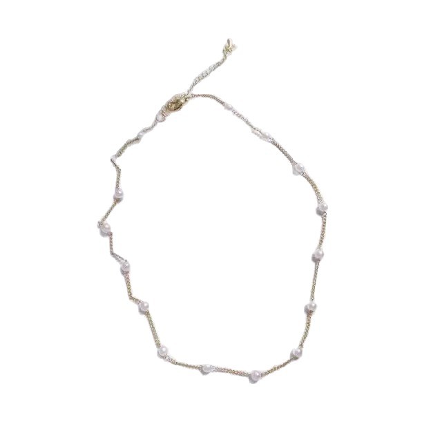 Two-tone Delicate Layered Chain Necklace Gold & Silver Minimalist_voghion.com