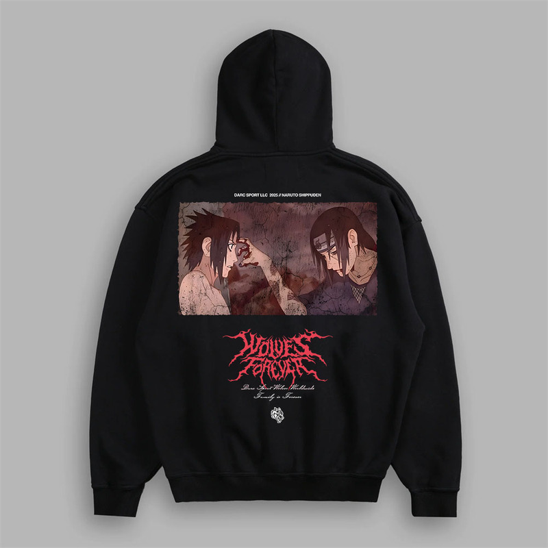 Darc Anime Naruto Collaboration Printed Series Hooded Sweatshirt Sports Fleece Thickened Winter Fitness