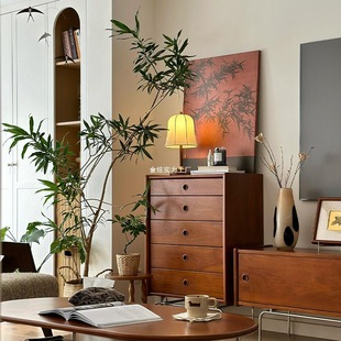 Living Room Antique Solid Wood Drawer Cabinet Chest of Drawers Bedroom Bedside Storage Retro Tv Cabinet Storage Cabinet Furniture