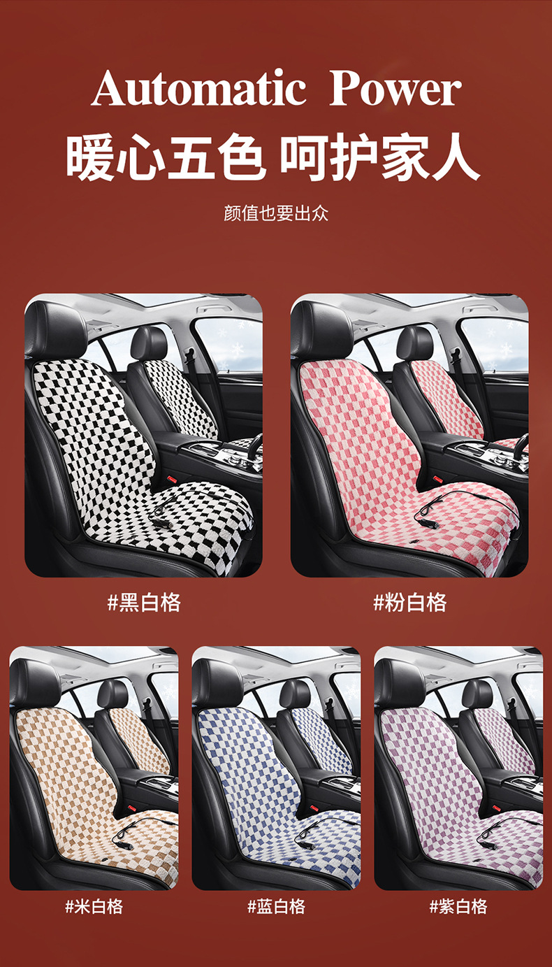 Graphene Car Heated Seat Cushion Electric Heated Plush Seat Cushion 12V24V Flannel Warm Cross-Border Manufacturer Dropshipping