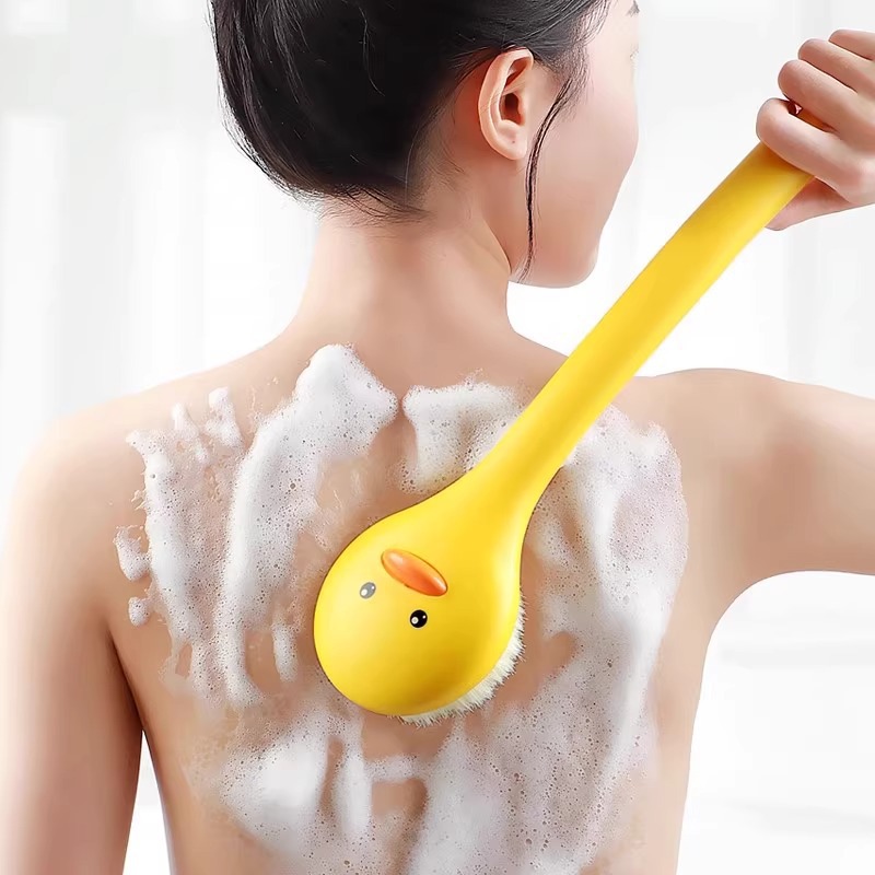 Brosse de bain à poils souples et manche long Little Yellow Duck Magic Tool_voghion.com