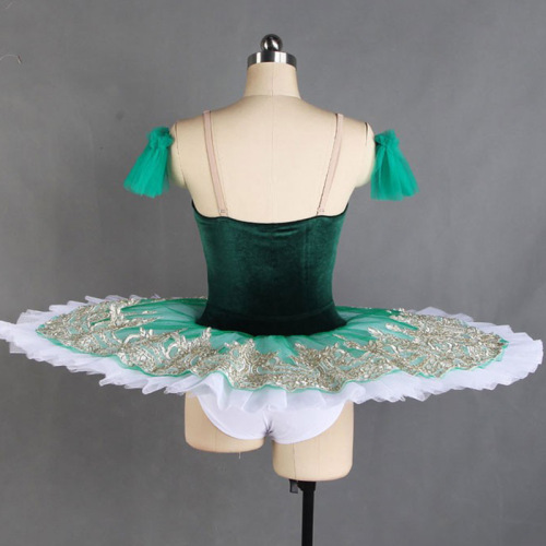 Modern dance stage ballet dance dresses photography dark green tutu skirts little swan lake ballet dance performances costumes for girls 